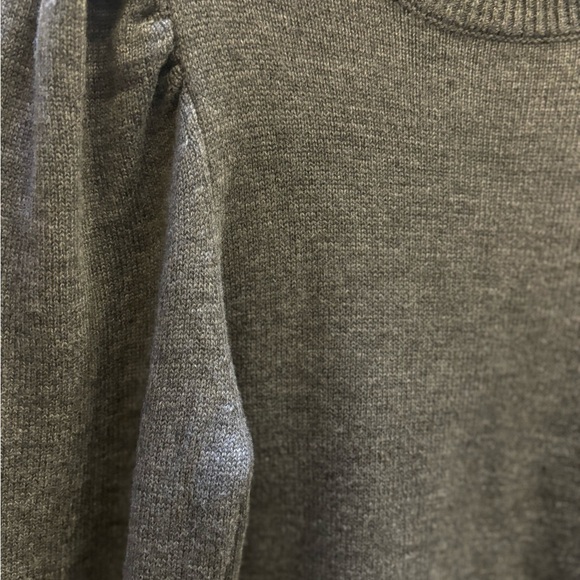 Lola Sweater Dress by WAYF in grey. Mock neck puffed sleeve knit mini dress ๐ - Picture 6 of 6